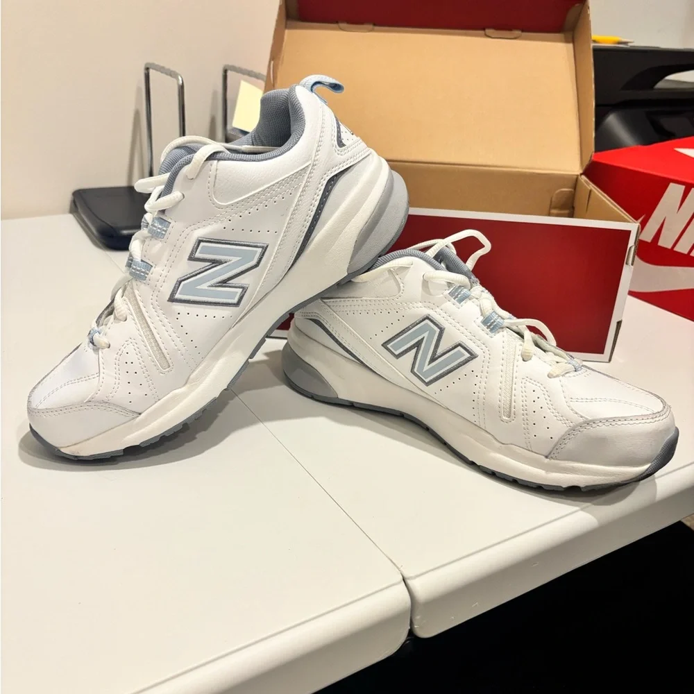New Balance White/baby blue 608V4 women’s - Picture 2 of 6